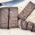 cut chocolate brownie
