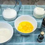 Egg custard tart. What a delicious dessert. We love this simple recipe in our house. Always a family favourite. Easy to make, and the kids can help! Yum!! | theyumyumclub.com
