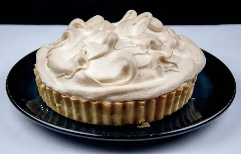 Lemon meringue pie! What a classic. Lovely sweet meringue, zesty sharp lemon, and a melt in the mouth pastry. Yummy! | https://theyumyumclub.com