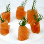 rolled smoked salmon