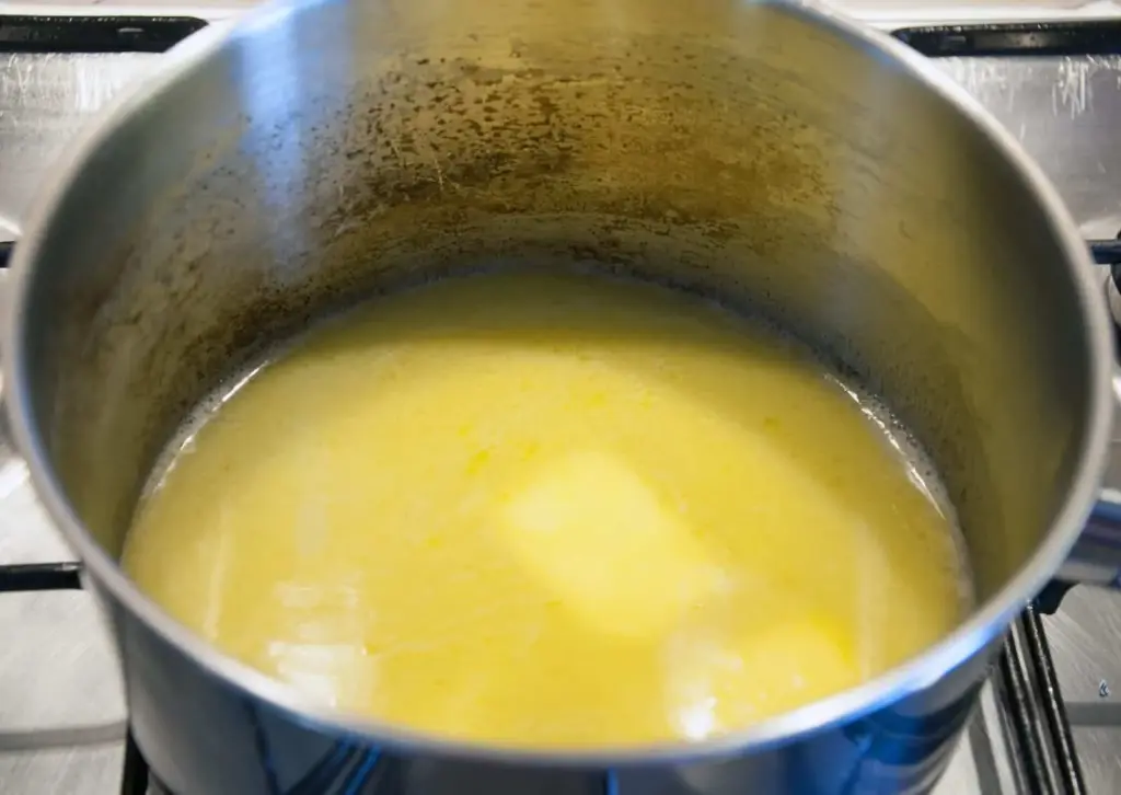 water and butter