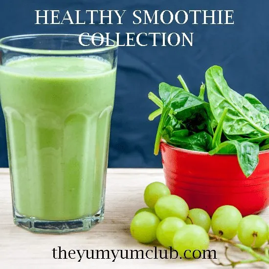 A healthy smoothie to start the day. What more do you want? Just 5 ingredients. Spinach, grapes, banana, pineapple and yoghurt. Yum!!