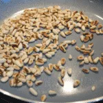 How to make pesto at home. The fresh taste of Italy. Just 5 ingredients in this wonderful vegetarian recipe. Basil, garlic, pine nuts, olive oil and parmesan cheese. Fantastic for pasta. Yum! | theyumyumclub.com