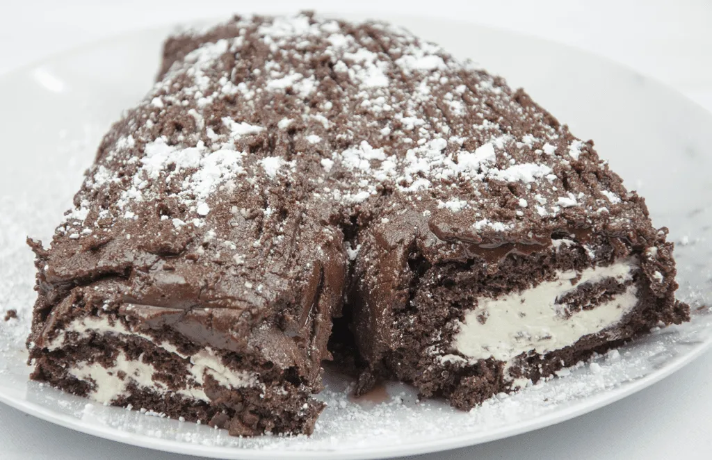 Christmas is here and it's time to start baking. How about a Yule Log? Festive chocolate bliss & the kids can help! I'll show you how with this easy recipe. | theyumyumclub.com