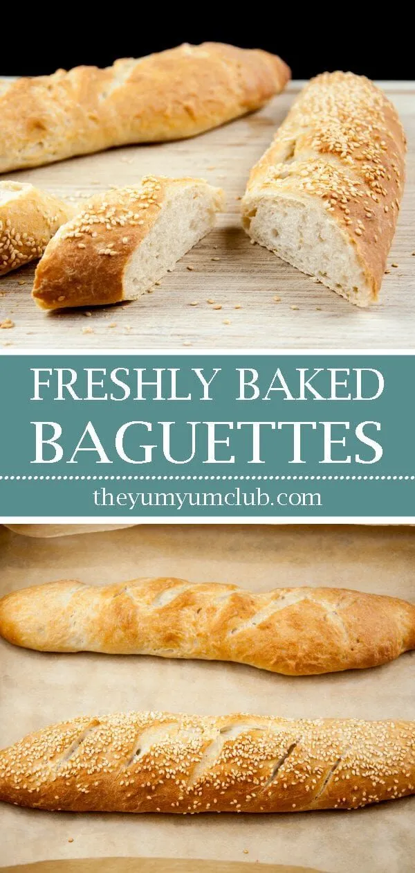 Nothing's better than the smell of freshly baked bread first thing. Ok, you have to get up early but it's worth it ????. Freshly baked French baguettes. Yum! | theyumyumclub.com