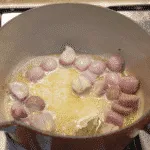 Cream of garlic and onion soup. How much more French can you get? Just remember, if you're planning on kissing after dinner you'll need to share...???? Yum! | theyumyumclub.com