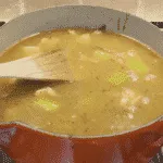 Cream of garlic and onion soup. How much more French can you get? Just remember, if you're planning on kissing after dinner you'll need to share...???? Yum! | theyumyumclub.com