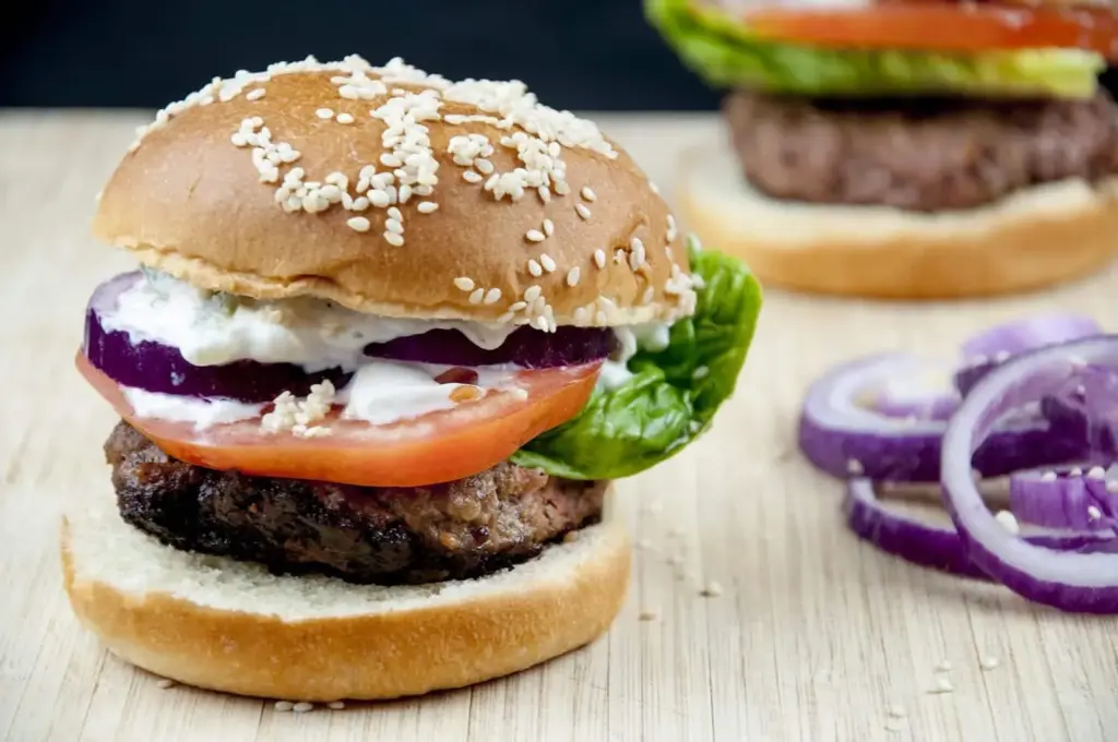 Lamb burgers are a great alternative to the traditional beef burger, and far tastier. Make them at home in no time. Try in a brioche bun with tzatziki. Yum! | theyumyumclub.com