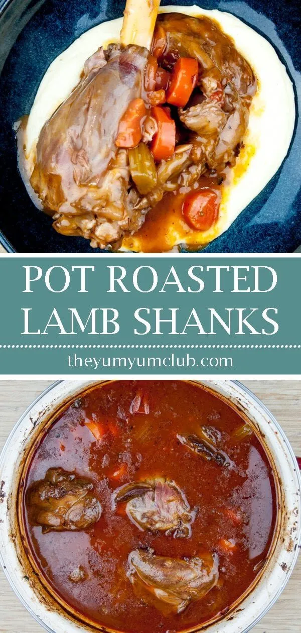 Pot roasted lamb shanks. Need I say more...? Surely the best cut of lamb there is. Slow roast in red wine and seasonal vegetables. Pure culinary bliss. Yum! | theyumyumclub.com
