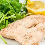 Steamed salmon in white wine. A touch of dill too. A wonderfully healthy recipe and great for lunch or dinner. 10 minutes cooking and you're done. Yum! | theyumyumclub.com