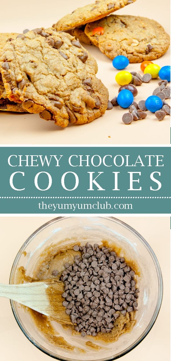 Chewy chocolate cookies. Just like the ones you get from your local coffee shop. Sweet, chewy, chocolaty and so yummy. Make them at home. Eat them anytime. | theyumyumclub.com