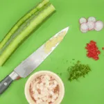 Cucumber potted shrimp. Serve as a delicious appetizer for your dinner party or as a simple nibble as your guests arrive. Shrimp, garlic and chilli all served in fresh cucumber. Yum! | theyumyumclub.com