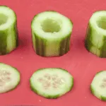Cucumber potted shrimp. Serve as a delicious appetizer for your dinner party or as a simple nibble as your guests arrive. Shrimp, garlic and chilli all served in fresh cucumber. Yum! | theyumyumclub.com