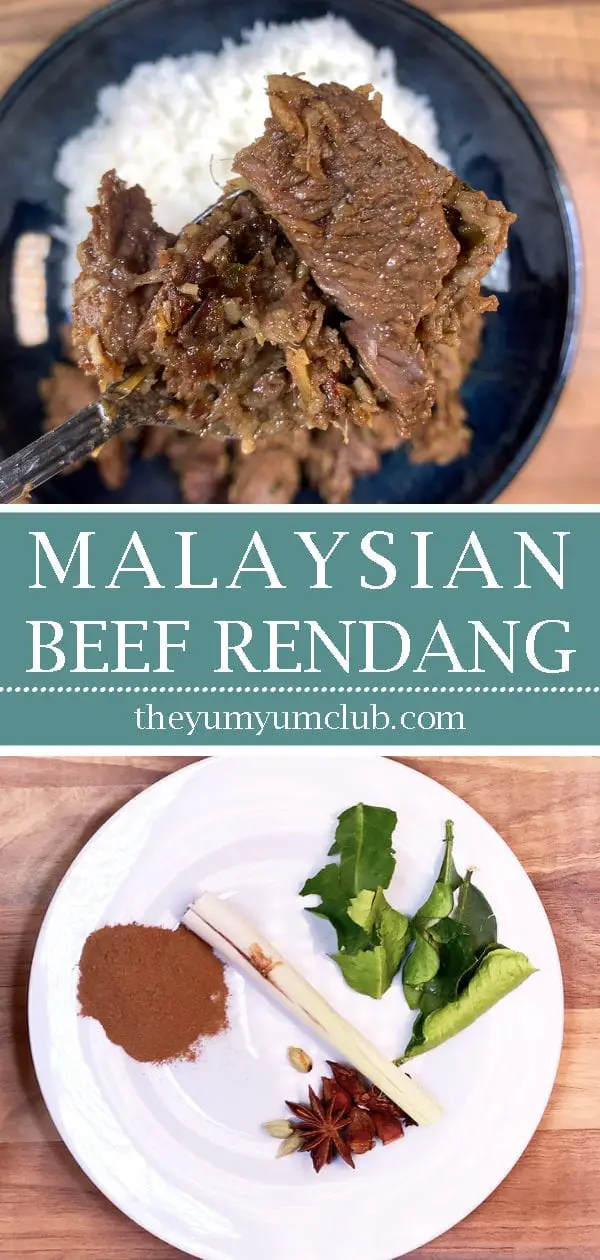 Malaysian beef rendang is a classic tasty South East Asian recipe. The sweet taste of coconut combined with chilli, ginger and eastern spices. Yum! | theyumyumclub.com