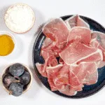 Gather the ingredients for the crostini | https://theyumyumclub.com/2019/04/23/ricotta-prosciutto-fig-crostini/