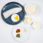 Parmesan & Paprika Haddock Baked in Garlic Butter. Gather the ingredients together | https://theyumyumclub.com/2019/04/29/parmesan-paprika-haddock-garlic-butter/