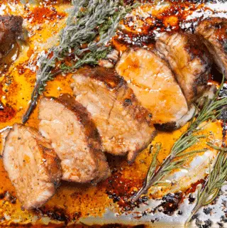 This honey soy pork tenderloin recipe is a magnificent fusion of flavours from east and west. Honey, soy, thyme, rosemary, garlic. It has them all and more! Yum!