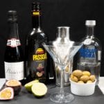 Gather all of the utensils and ingredients together | https://theyumyumclub.com/2019/05/13/passion-fruit-pornstar-martini/