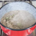 Pork loin in brandy and cream. Add the wine, mustard, and herbs | https://theyumyumclub.com/2019/05/01/pork-loin-brandy-cream/
