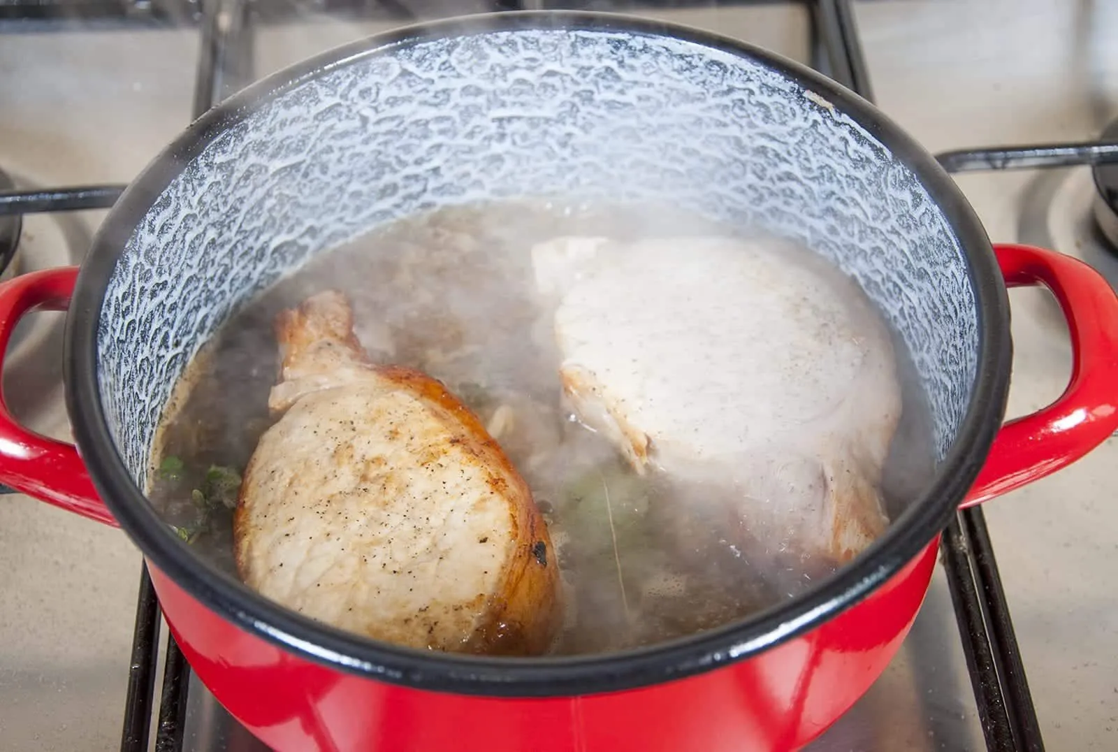 Pork loin in brandy and cream. Add back the pork loin | https://theyumyumclub.com/2019/05/01/pork-loin-brandy-cream/