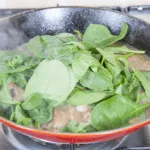 Pork loin in brandy and cream. Add the spinach | https://theyumyumclub.com/2019/05/01/pork-loin-brandy-cream/