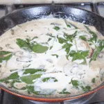 Pork loin in brandy and cream. Add the cream | https://theyumyumclub.com/2019/05/01/pork-loin-brandy-cream/