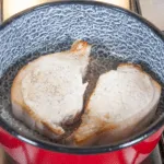 Pork loin in brandy and cream. Brown off the pork loin chops | https://theyumyumclub.com/2019/05/01/pork-loin-brandy-cream/