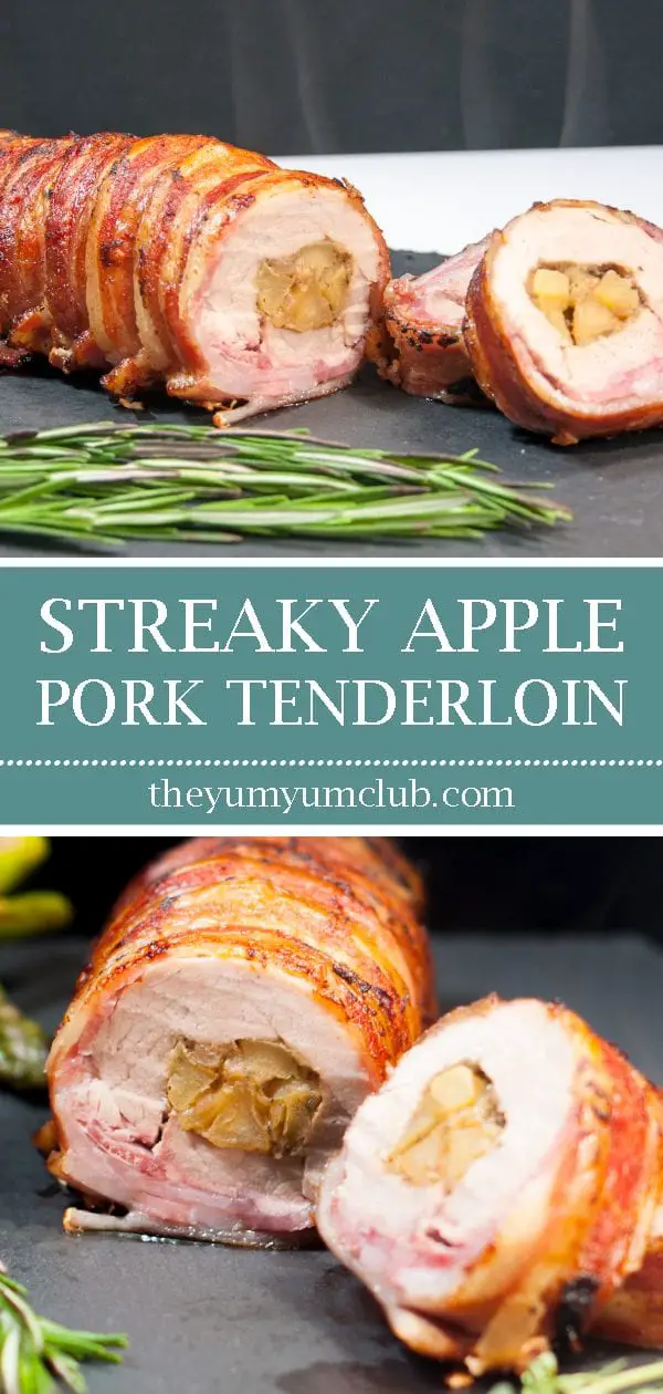Streaky & apple pork tenderloin. | https://theyumyumclub.com/2019/05/19/streaky-apple-pork-tenderloin/