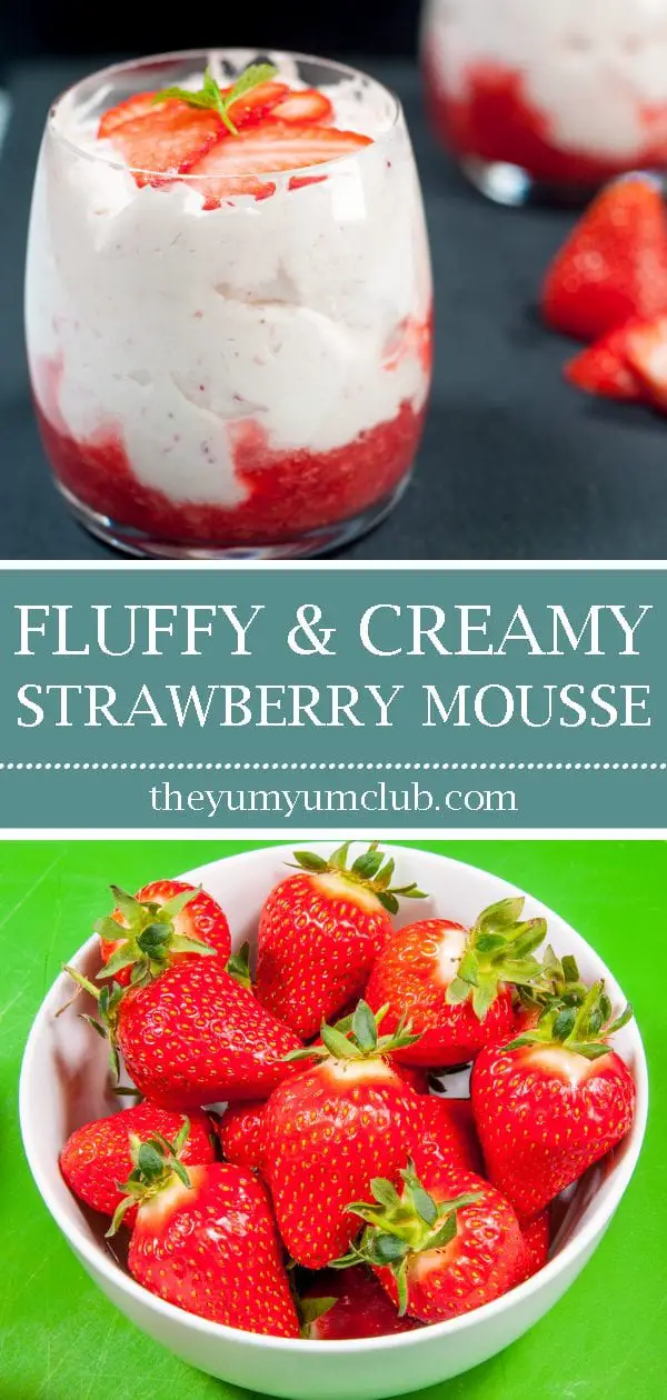 Fluffy and creamy strawberry mousse | https://theyumyumclub.com/2019/05/10/fluffy-creamy-strawberry-mousse/