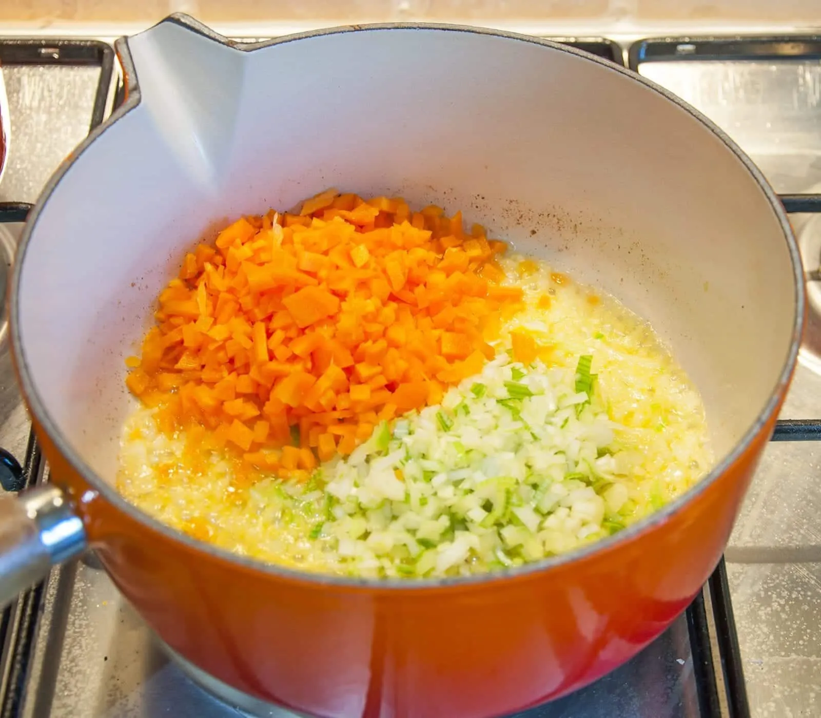 Cheddar topped shepherd's pie. Add the carrots and leeks