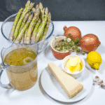 Gather the ingredients together | https://theyumyumclub.com/2019/06/15/asparagus-soup-lemon-parmesan/