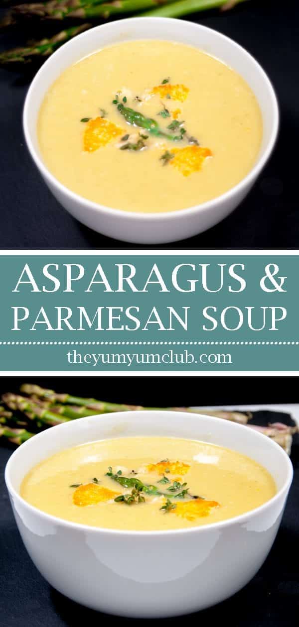 Asparagus Soup With Lemon & Parmesan | https://theyumyumclub.com/2019/06/15/asparagus-soup-lemon-parmesan/