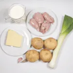 Chicken and Leek Dauphinoise. Gather the ingredients together | https://theyumyumclub.com/2019/06/03/chicken-leek-dauphinoise/