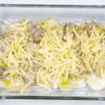 Chicken and Leek Dauphinoise. Add the cheese | https://theyumyumclub.com/2019/06/03/chicken-leek-dauphinoise/