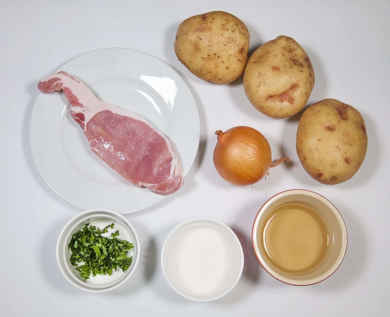 Gather the ingredients | https://theyumyumclub.com/2019/06/24/bavarian-potato-salad-bacon/