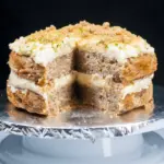 Humble Hummingbird Cake With Sweet Pecan Dust | https://theyumyumclub.com/2019/06/05/humble-hummingbird-cake-sweet-pecan-dust/