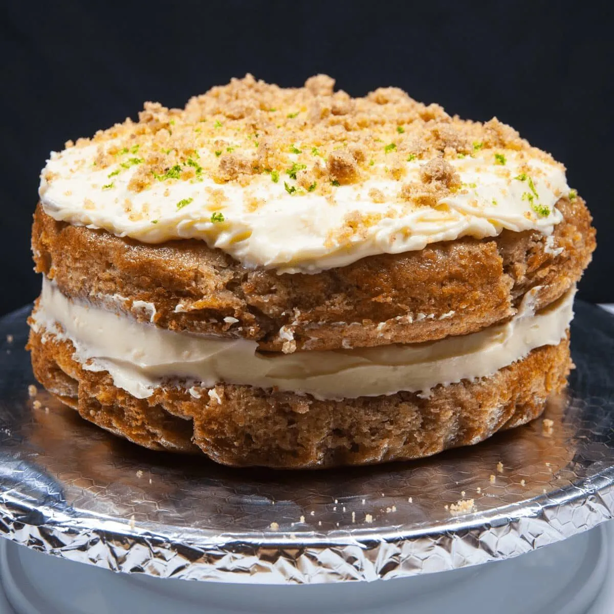 Sprinkle the pecan dust | https://theyumyumclub.com/2019/06/05/humble-hummingbird-cake-sweet-pecan-dust/