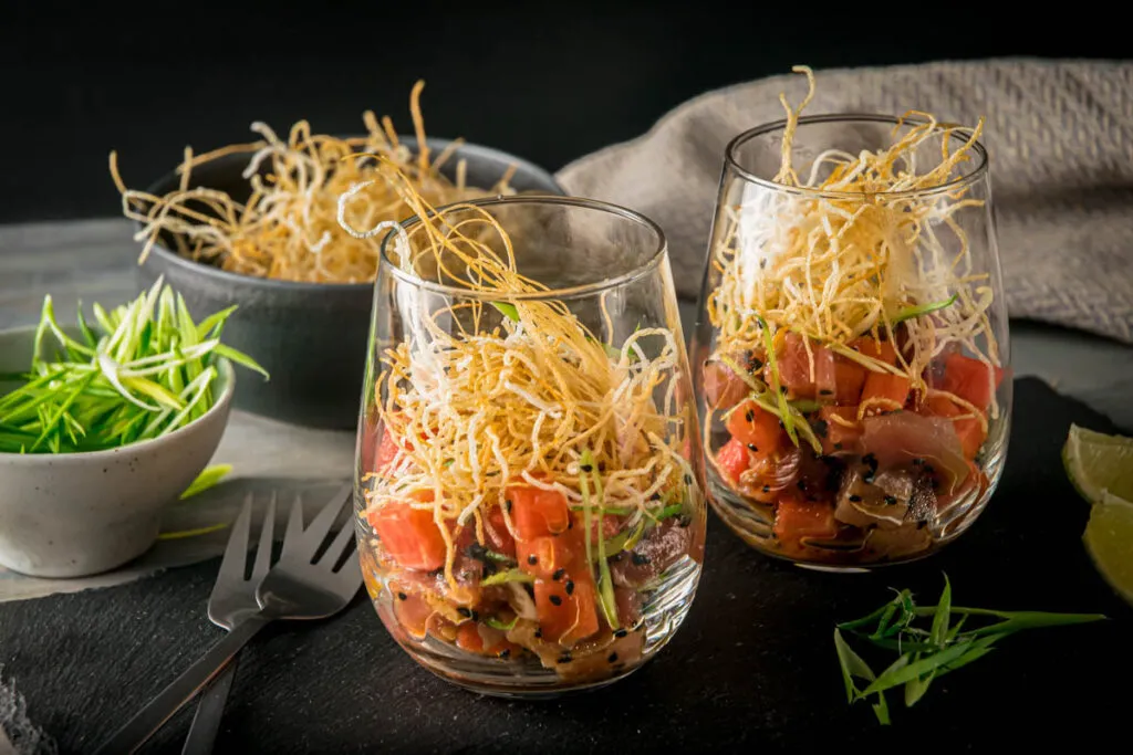 Serve tuna tartar in cups