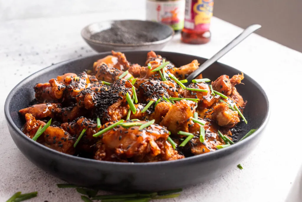 Serve with sesame seeds.
