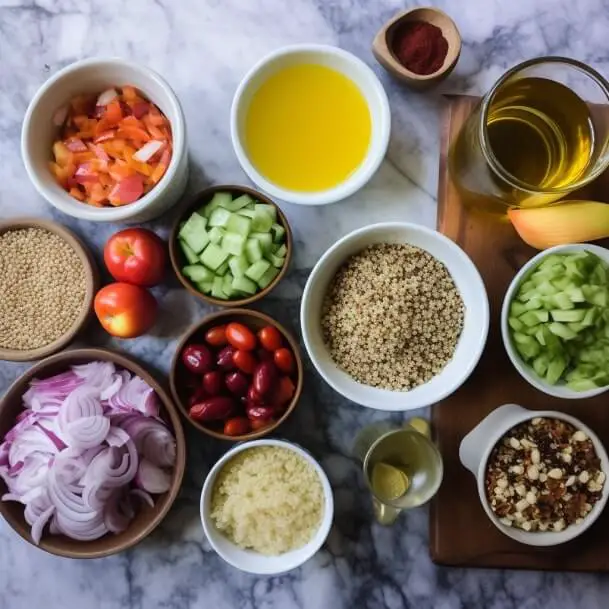 Gluten-Free Quinoa Salad ingredients