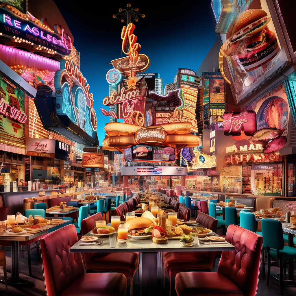 Las Vegas Neon with Gourmet Food