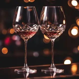 Elegant crystal wine glasses