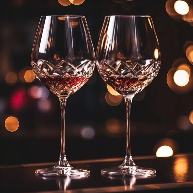 Elegant crystal wine glasses