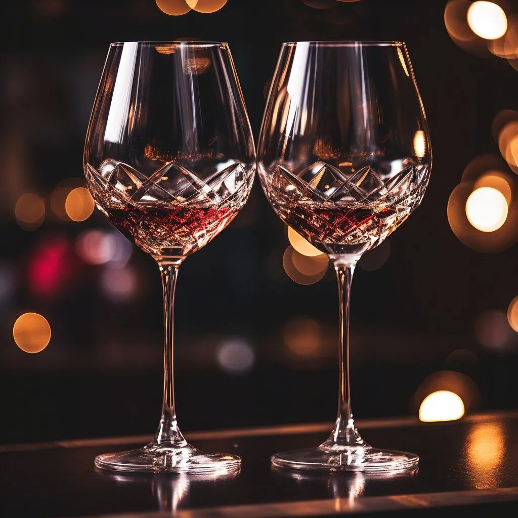 Elegant crystal wine glasses