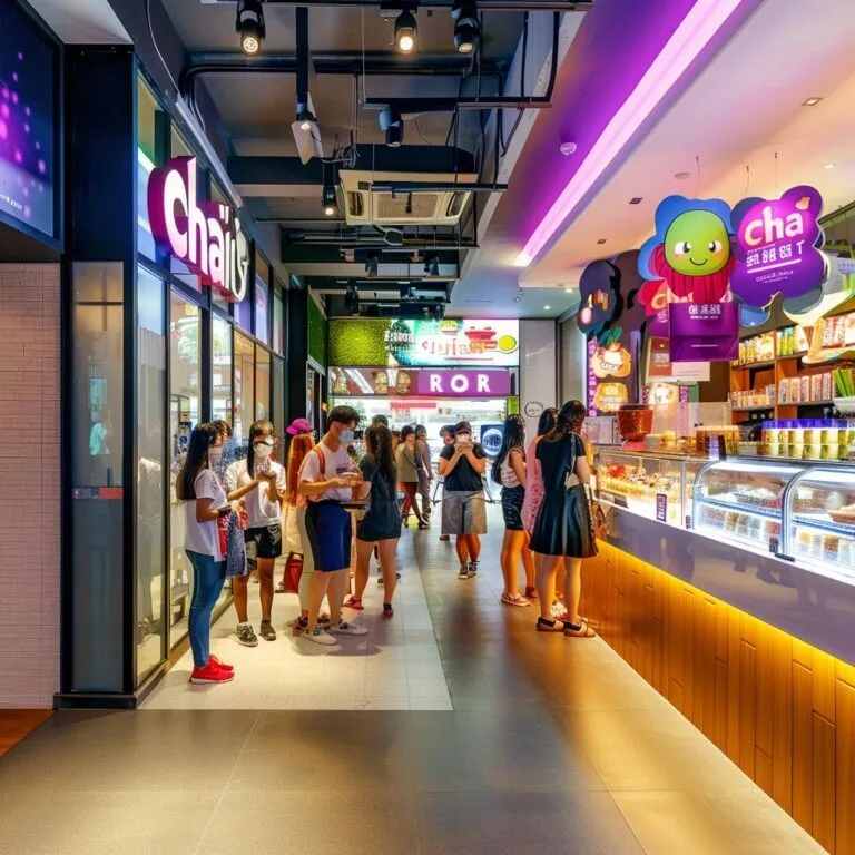 Chatime's Bubble Tea Shopfront in a bustling city center