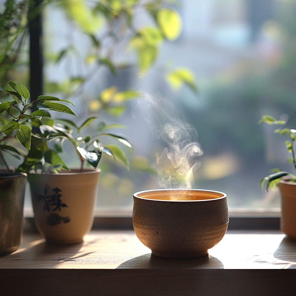 Cup of tea symbolizing wellness and vitality