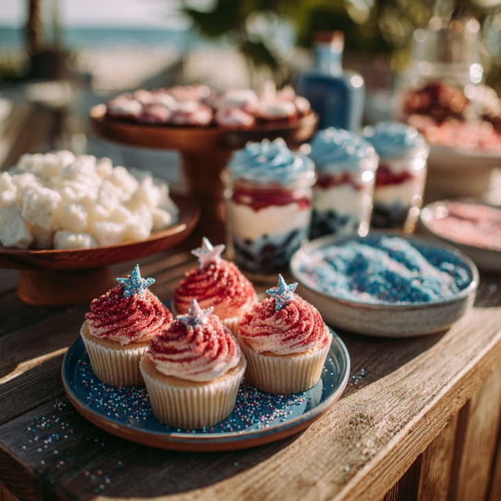 Guests enjoying a DIY dessert station