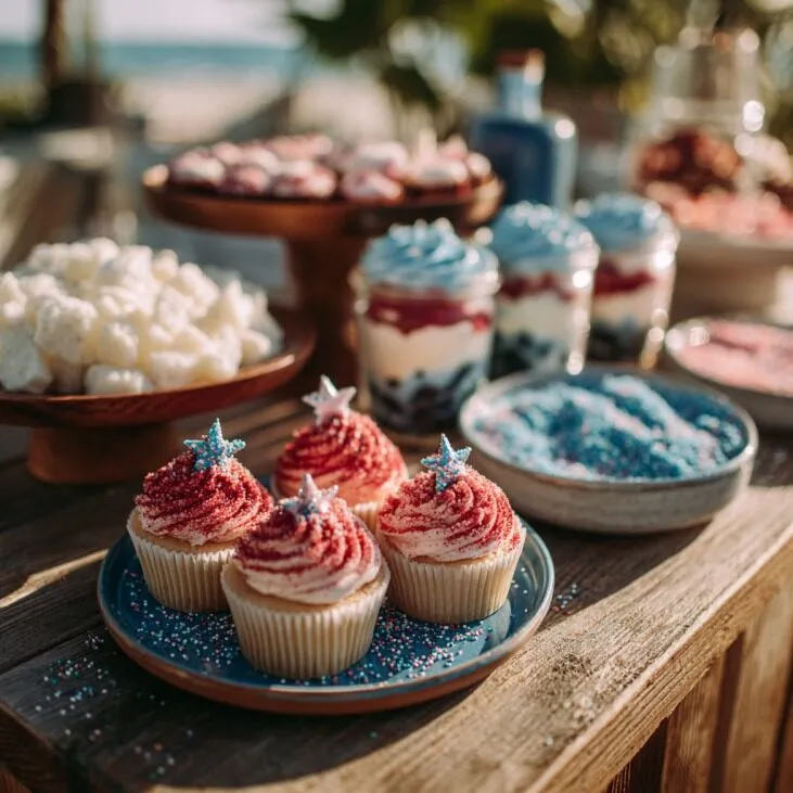 Guests enjoying a DIY dessert station